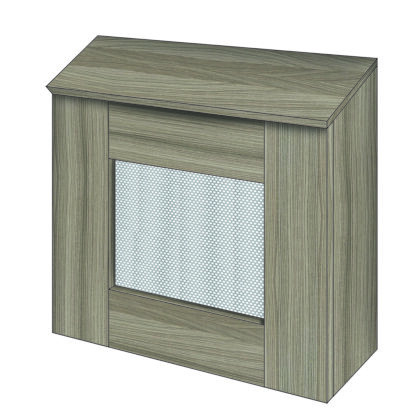 Secure MFC radiator cover with anti-ligature sloped top and perforated steel front panel.